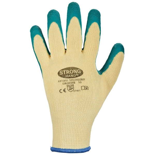 F-STRONGHAND, Latex, Arbeitshandschuhe, *SPECIALGRIP*, VE: 120 Paar, gelb/gr�n