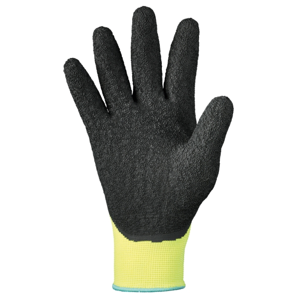 F-STRONGHAND, Latex, Arbeitshandschuhe,  *NEONGRIP*, VE: 120 Paar, schwarz/neongelb