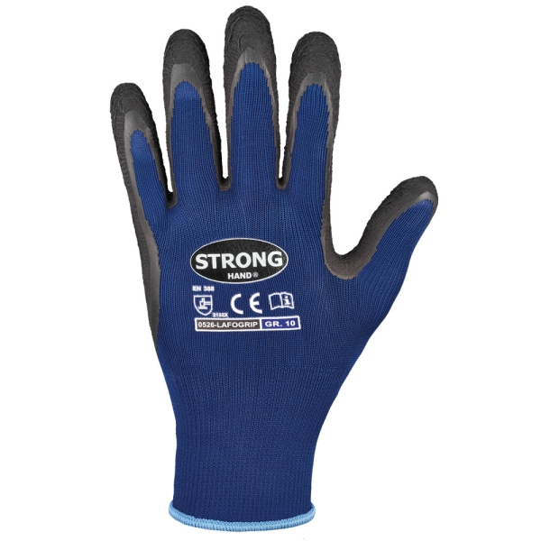 F-STRONGHAND, Latex, Arbeitshandschuhe, *LAFOGRIP*, VE: 120 Paar, blau/schwarz