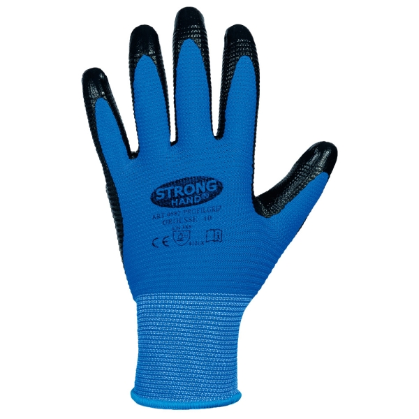 F-STRONGHAND, Nitril, Arbeitshandschuhe, *PROFILGRIP* , VE: 120 Paar, blau/schwarz