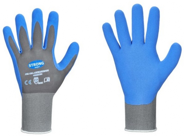 F-STRONGHAND, Nylon, Nitrilbeschichtung, Arbeitshandschuhe,*BLUE MOUNTAINS*, VE: 144 Paar, grau/blau