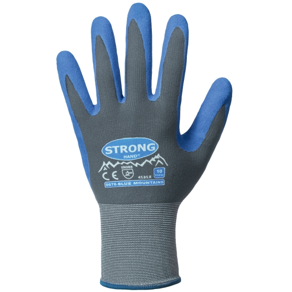 F-STRONGHAND, Nylon, Nitrilbeschichtung, Arbeitshandschuhe,*BLUE MOUNTAINS*, VE: 144 Paar, grau/blau
