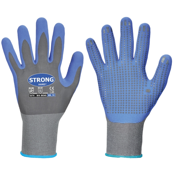 F-STRONGHAND, Nylon, Nitrilbeschichtung, Arbeitshandschuhe,*BIG BEND*, VE: 144 Paar, grau/blau