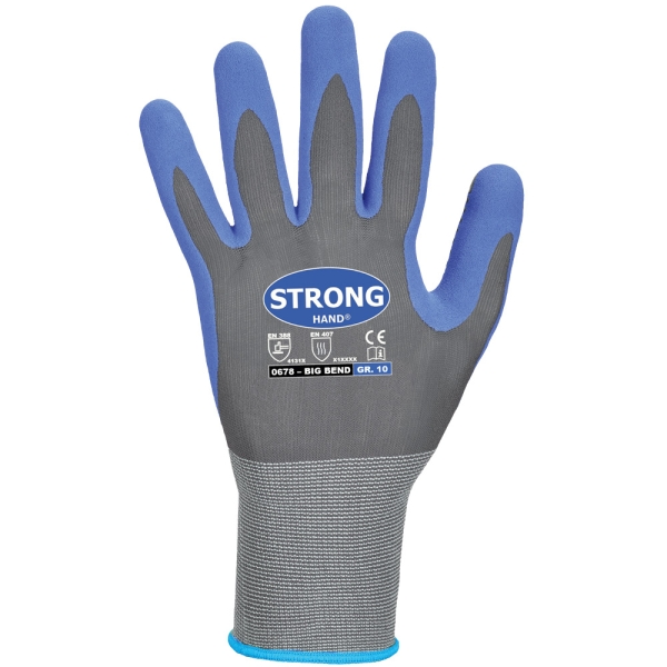 F-STRONGHAND, Nylon, Nitrilbeschichtung, Arbeitshandschuhe,*BIG BEND*, VE: 144 Paar, grau/blau