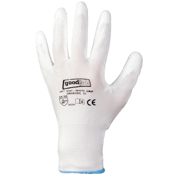 F-STRONGHAND, Polyester, PU beschichtet, Arbeitshandschuhe,  *WHITEGRIP* , VE: 240 Paar, wei�