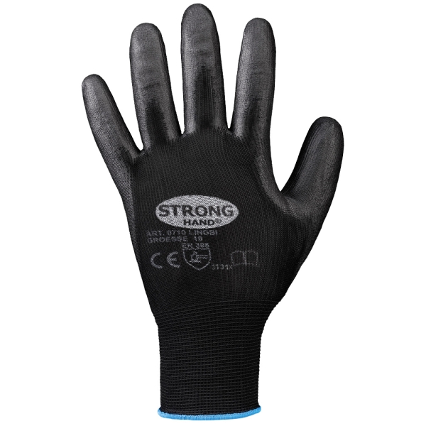 F-STRONGHAND, Nylon, PU beschichtet, Arbeitshandschuhe,  *LINGBI*, VE: 240 Paar, schwarz