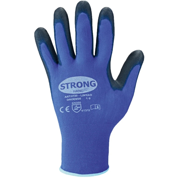 F-STRONGHAND, Nylon, PU beschichtet, Arbeitshandschuhe, *LINTAO*, VE: 240 Paar, blau/schwarz