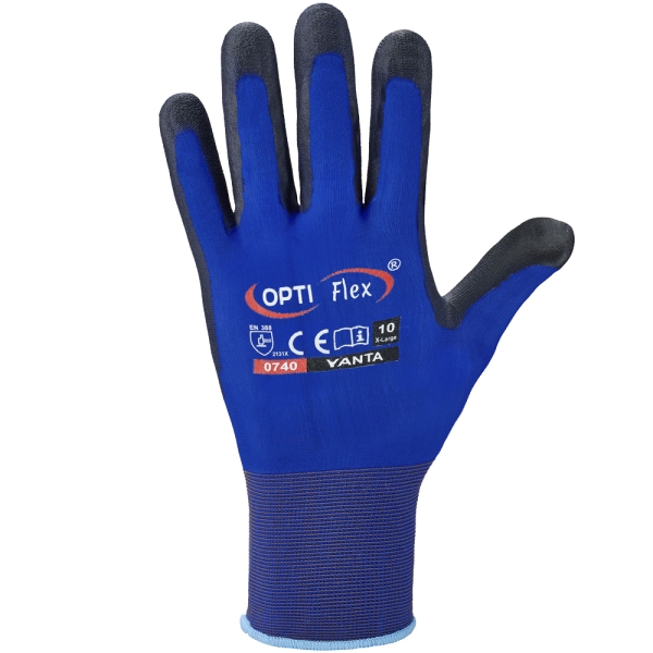 F-OPTIFLEX-Nylon-Arbeitshandschuhe, *YANTA*, VE: 120 Paar, blau/schwarz