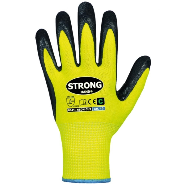 F-LEVEL 5, Schnittschutz, Nitril, Arbeitshandschuhe, *NEON CUT 5*, VE: 60 Paar, schwarz