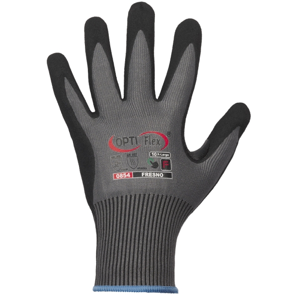 F-OPTIFLEX-Schnittschutz-Nylon-Arbeitshandschuhe, *FRESNO*, VE: 60 Paar, grau/schwarz