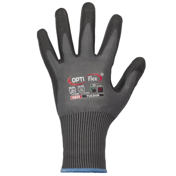 F-OPTIFLEX-Schnittschutz-Nylon-Arbeitshandschuhe, *TUCSON*, VE: 60 Paar, grau/schwarz
