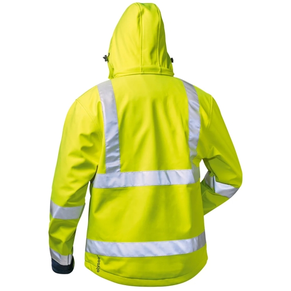 F-ELYSEE-Warnschutz-Softshell Jacke, *LIAM*, fluoreszierend gelb/marine