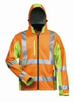 F-ELYSEE-Warn-Schutz-Arbeits-Berufs-Jacke, Softshell Jacke, *HOSS*, fluoreszierend orange/gelb