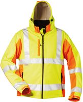 F-ELYSEE-Warnschutz-Softshell Jacke, *ADAM*, fluoreszierend gelb/fluoreszierend orange