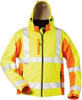 F-ELYSEE, Warn-Schutz-Softshell Arbeits-Berufs-Jacke, ADAM, gelb/orange