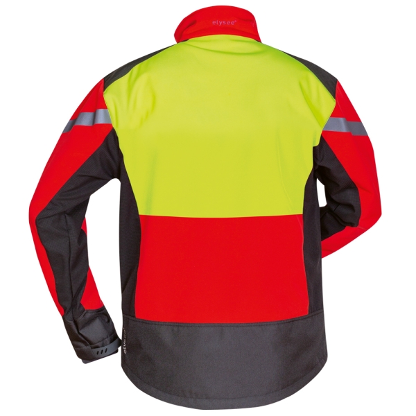 F-ELYSEE-Waldarbeiter-Softshell Jacke, *ESCHE*, rot/gelb/schwarz