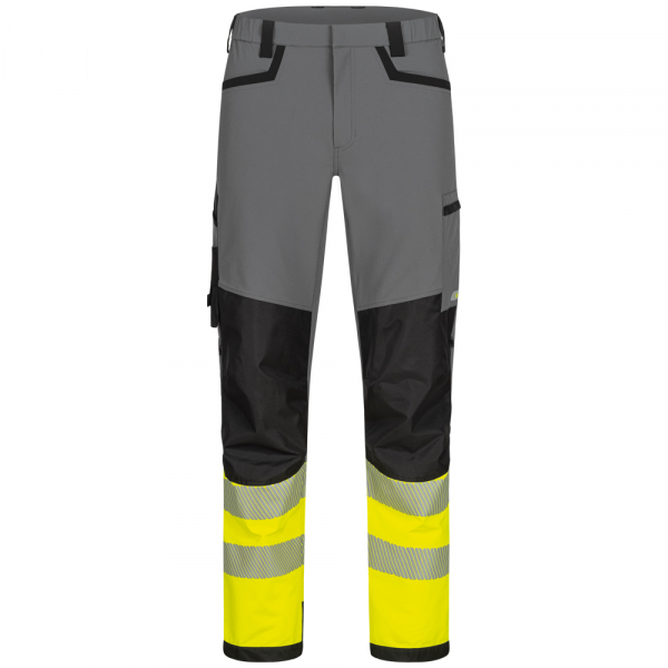 F- Warnschutz Stretch Bundhose, *MERSCH*, Farbe: grau/ schwarz/ gelb