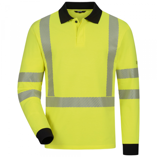 F-ELYSEE Polohemd Multinorm *HELBERT* Warnschutz, gelb/marine