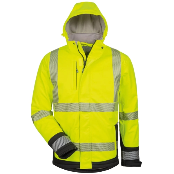 F-ELYSEE-Warnschutz-Softshell-Jacke, *MELVIN*, fluoreszierend gelb/schwarz