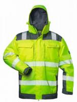 F-ELYSEE-2 in 1-Warn-Schutz-Arbeits-Berufs-Jacke, *RUFUS*, fluoreszierend gelb/grau