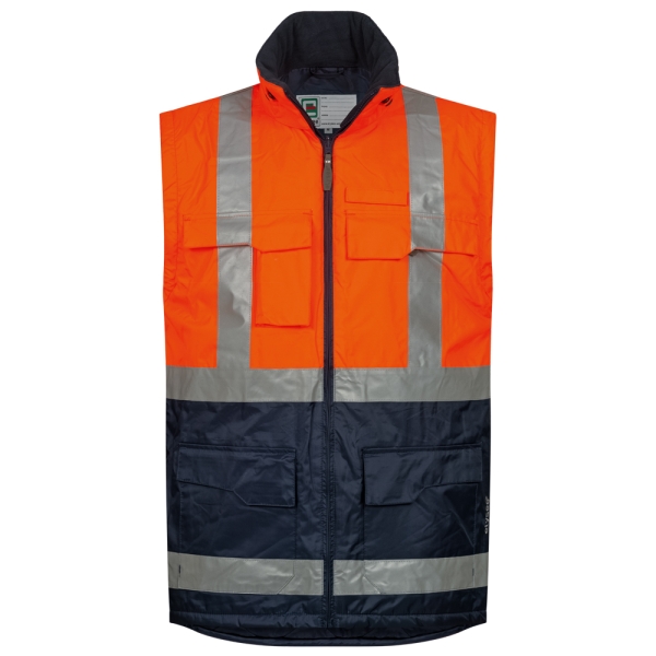 F-ELYSEE-4 in 1-Warnschutz-Parka, *WALLACE*, fluoreszierend orange/marine abgesetzt