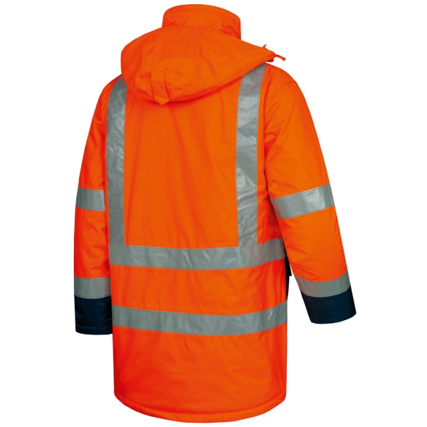 F-ELYSEE-Warnschutz-Parka, *LUIS*, fluoreszierend orange/marine abgesetzt