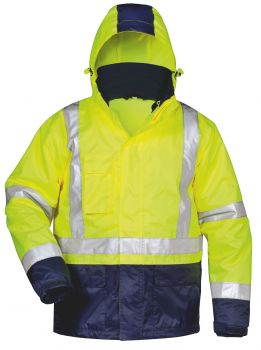 F-SAFESTYLE-3 in1 Warnschutz-Jacke, *ALF*, fluoreszierend gelb/marine