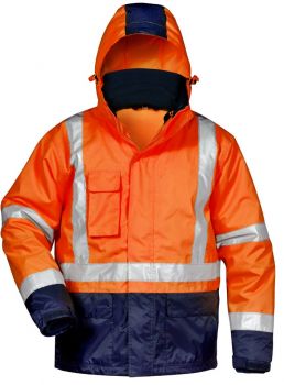 F-SAFESTYLE-3 in1 Warnschutz-Jacke, *UDO*, fluoreszierend orange/marine