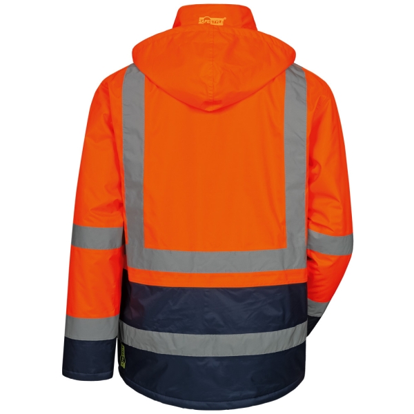 F-Warnschutzparka, *STEFAN*, fluoreszierend orange/marine