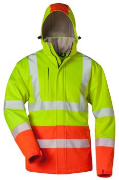 F-SAFESTYLE-Warnschutz-Softshell-Jacke, wattiert, *HENNING*, fluoreszierend gelb/orange