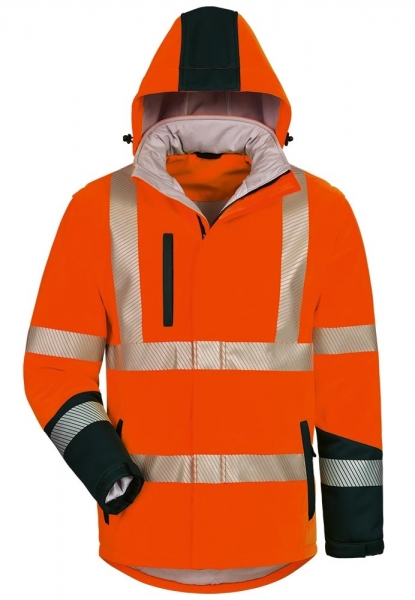 F-SAFESTYLE-Warnschutz-Softshell-Jacke, wattiert, *SVERRE*, fluoreszierend orange