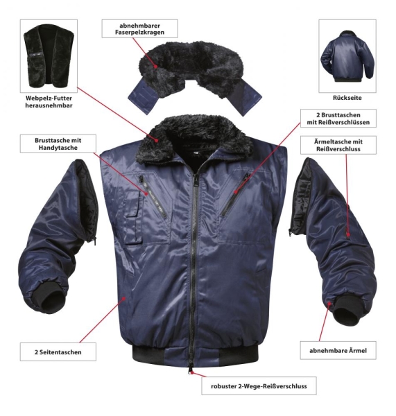 F-NORWAY-Pilotenjacke, *BERGEN*, 250g/m�, we�