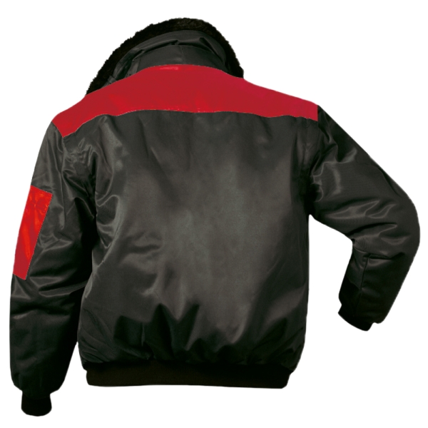 F-NORWAY-Pilotenjacke, *LEVANGER*, 250g/m�, schwarz/rot abgesetzt