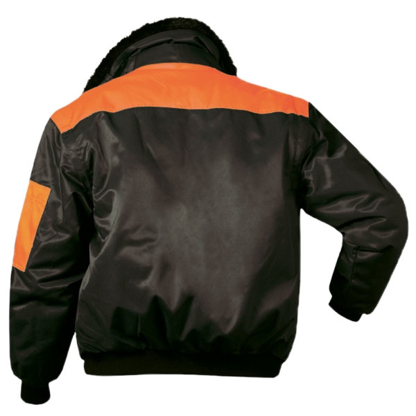 F-NORWAY-Pilotenjacke, *OSLO*, 250g/m�, schwarz/orange abgesetzt