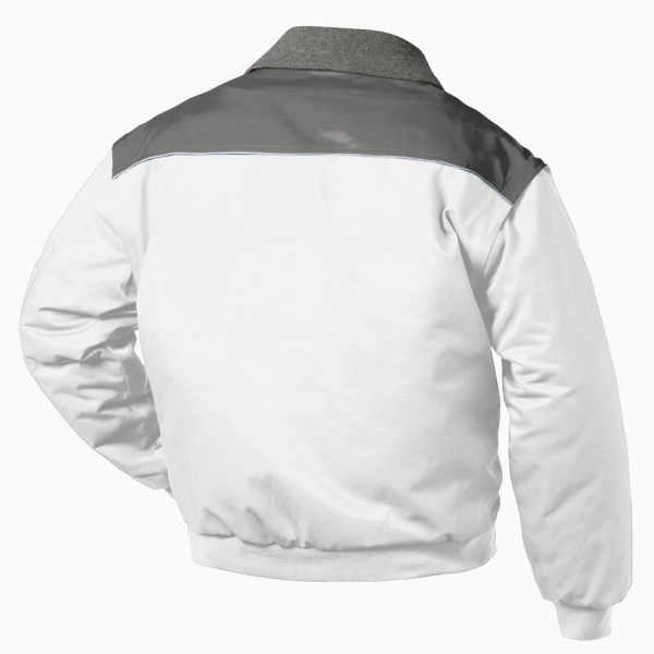 F-ALASKA Piloten-Jacke, *HOLLIS*, 250g/m�, wei�/grau abgesetzt