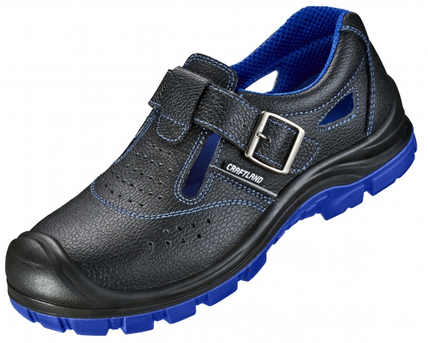 F-CRAFTLAND-S1P-Arbeits-Berufs-Sicherheits-Sandalen, *VILNIUS K*, schwarz/blau abgesetzt