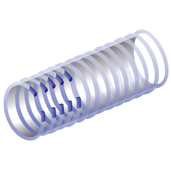 F-Saug- und Druckschlauch, mit Federstahlspirale, 38x4,5 mm, 30 m