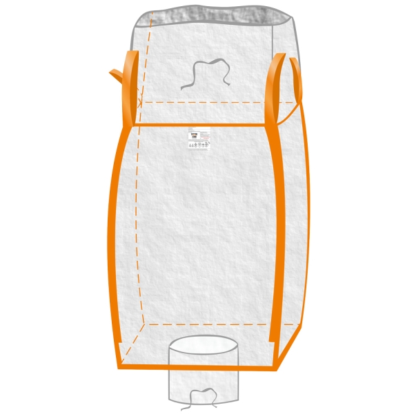 F-Big-Bag, mit Sch�rze & Auslauf, 90 x 90 x 165 cm, 4 Schlaufen, Tragkraft: 1250 KG