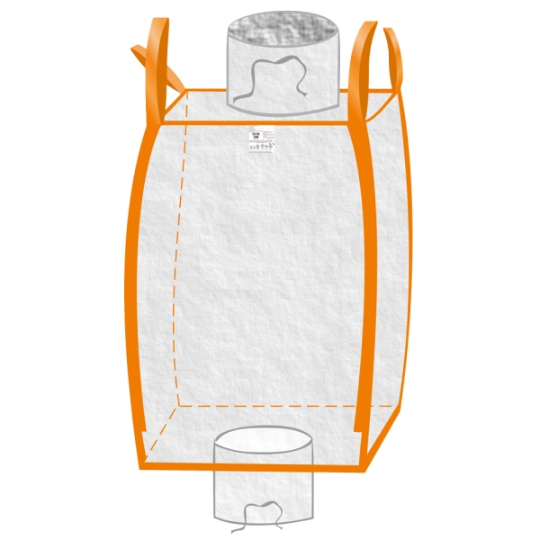 F-Big-Bag, mit Einlauf & Auslauf, 90 x 90 x 115 cm, staubdicht, 4 Schlaufen, Tragkraft: 1250 KG