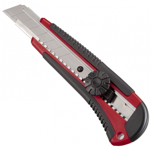 F-Cutter mit feststellbarer Klinge, 18 MM, schwarz/rot
