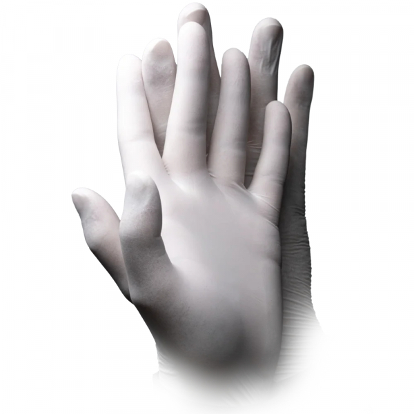 AMPRI-Einweg-Latex-Einmal-Untersuchungs-Handschuhe, BASIC-TOUCH, puderfrei, unsteril, 240 mm lang, Pkg  100 Stck, VE = 10 Pkg, hell-blau