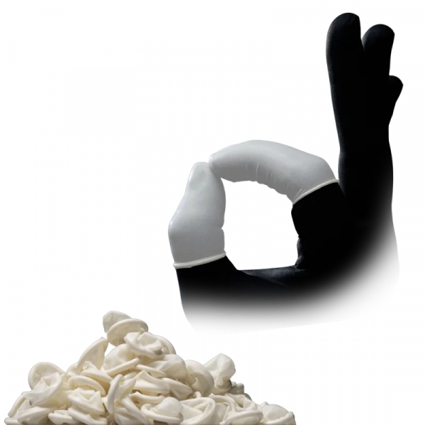 AMPRI-Hand-Schutz, Einweg-Latex-Einmal-Fingerlinge, MED COMFORT, gerollt, puderfrei, unsteril, Pkg  100 Stck, VE = 10 Pkg, transparent