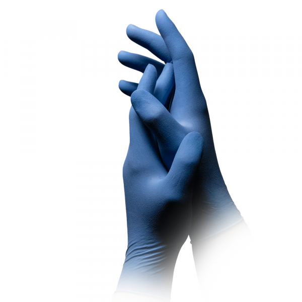AMPRI-Hand-Schutz, Einweg-Latex-Einmal-Untersuchungshandschuhe, MED COMFORT BLUE, puderfrei, unsteril, Pkg  100 Stck, VE = 1 Pkg, blau
