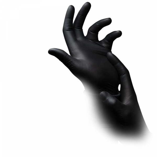 AMPRI-Hand-Schutz, Einweg-Nitril-Einmal-Untersuchungs-Handschuhe, STYLE BLACK, ungepudert, unsteril, Pkg  100 Stck, VE = 10 Pkg, schwarz