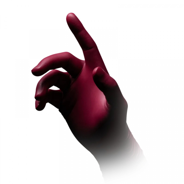 AMPRI-Hand-Schutz, Einweg-Nitril-Einmal-Untersuchungs-Handschuhe, STYLE GRAPE, unsteril, puderfrei, Pkg  100 Stck, VE = 10 Pkg, bordeaux