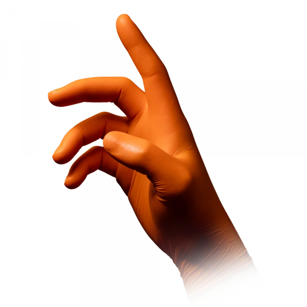 AMPRI-Hand-Schutz, Einweg-Nitril-Einmal-Untersuchungs-Handschuhe, STYLE ORANGE, puderfrei, unsteril, Pkg  100 Stck, VE = 10 Pkg, orange