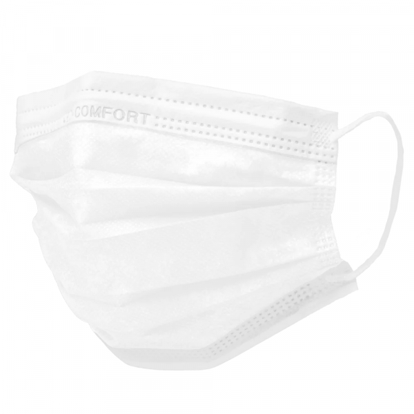 AMPRI-Einweg-Mundschutz, Einmal-Maske, MED COMFORT, 3-lagig, runde Elastikbnder, VE = Pkg  50 Stck, wei