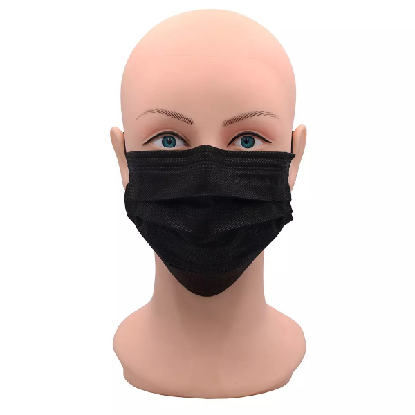 AMPRI-Med-Comfort-OP Maske, schwarz, black, Typ II, VE= 10 Boxen  50 Stck