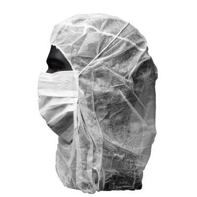 AMPRI-Einweg-Astronauten-Hauben, Einmalhauben, MED COMFORT, 2-lagig, mit Mundschutz, VE = Pkg  100 Stck, wei
