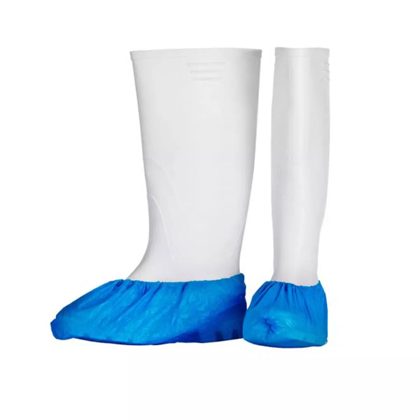 AMPRI-Einweg-CPE-Überschuhe, Einmal-Schuhe, ECO PLUS, 15 x 42 cm, VE = Pkg á 100 Stück, blau